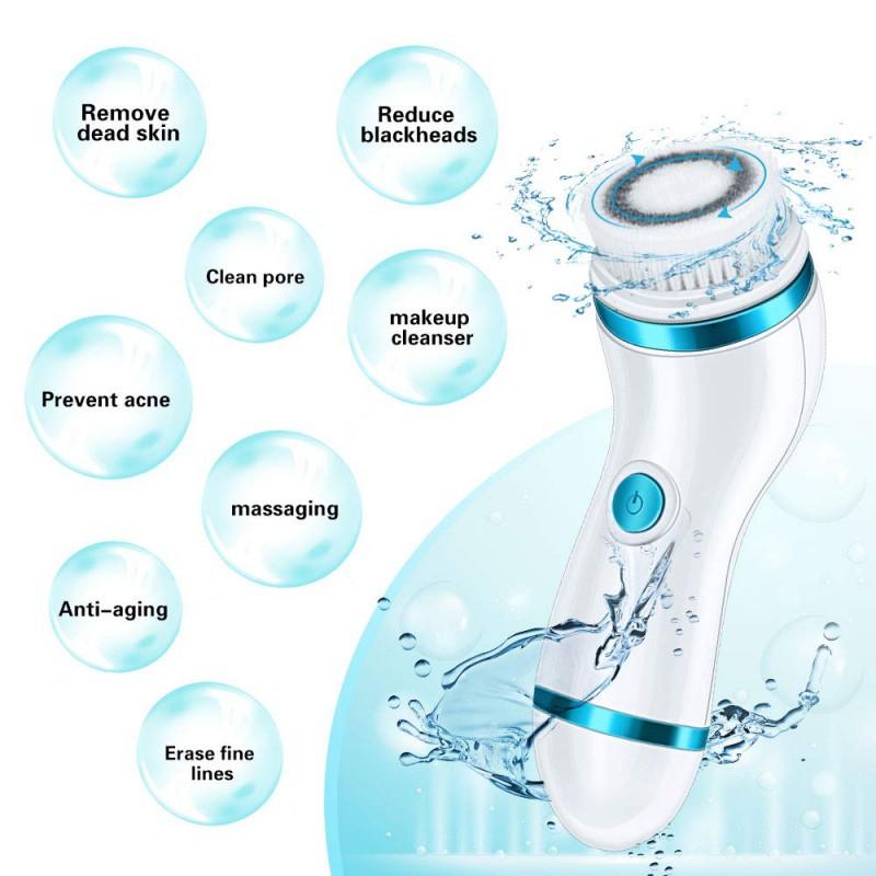 5 Trong 1 Điện Sữa Rửa Mặt Rửa Mặt Máy Làm Sạch Da Lỗ Chân Lông Bụi Làm Sạch Cơ Thể Massage Mini Máy Massage Làm Đẹp Bàn Chải