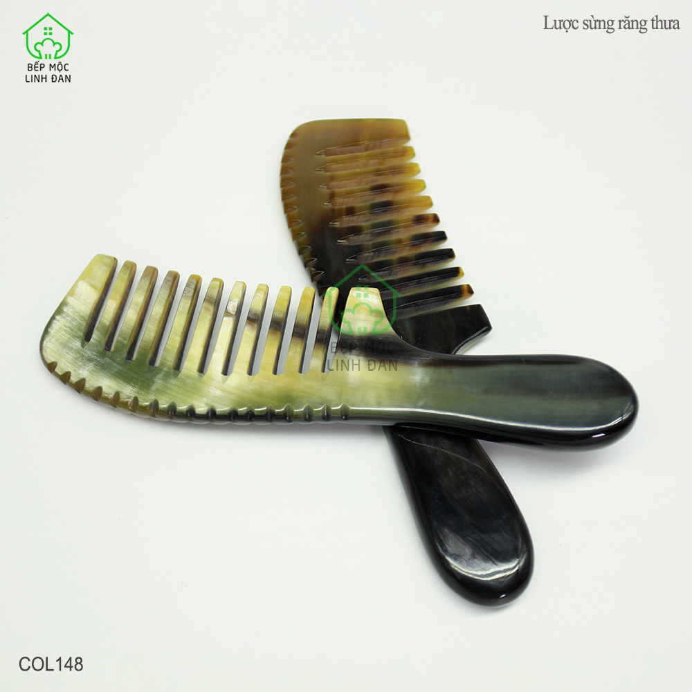 Lược Sừng Răng Thưa Massage Đầu/ Chải Tóc Xoăn Xù Rối