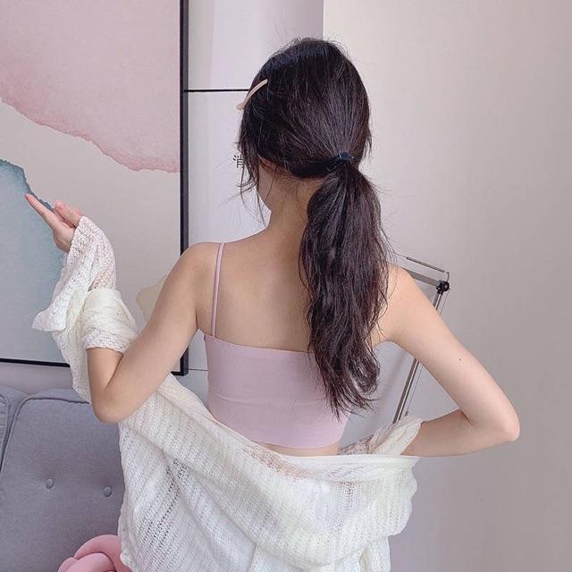 Áo Bra 2 Dây Đúc Su Thun Lạnh Đệm Mút Tháo Rời TOPBRA