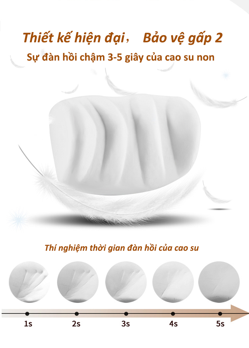 Gối tựa đầu bằng cao su non gợn sóng 3D thoáng khí cho ghế ô tô, xe hơi, xe tải, ghế văn phòng