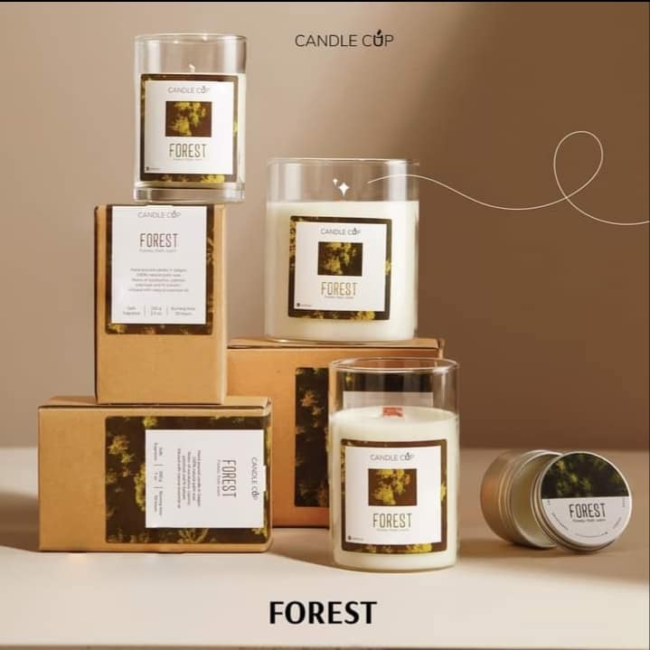 Nến Thơm tự nhiên AGAYA Candle Cup hương bạch đàn, thông và hoắc hương - Mùi FOREST