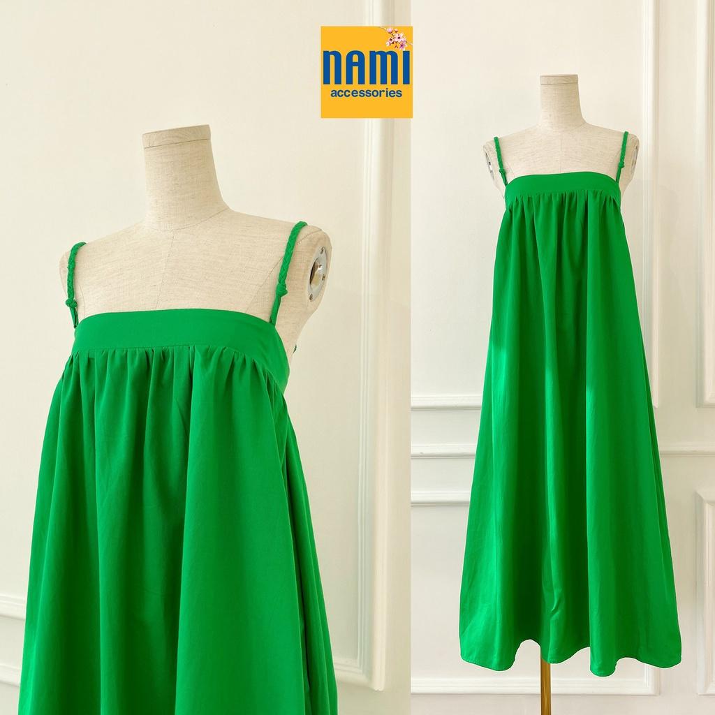 Đầm Babydoll Suông Rộng Dáng Dài Hai Dây Thắt Bím Xinh Xắn Dễ Thương - ATNU040