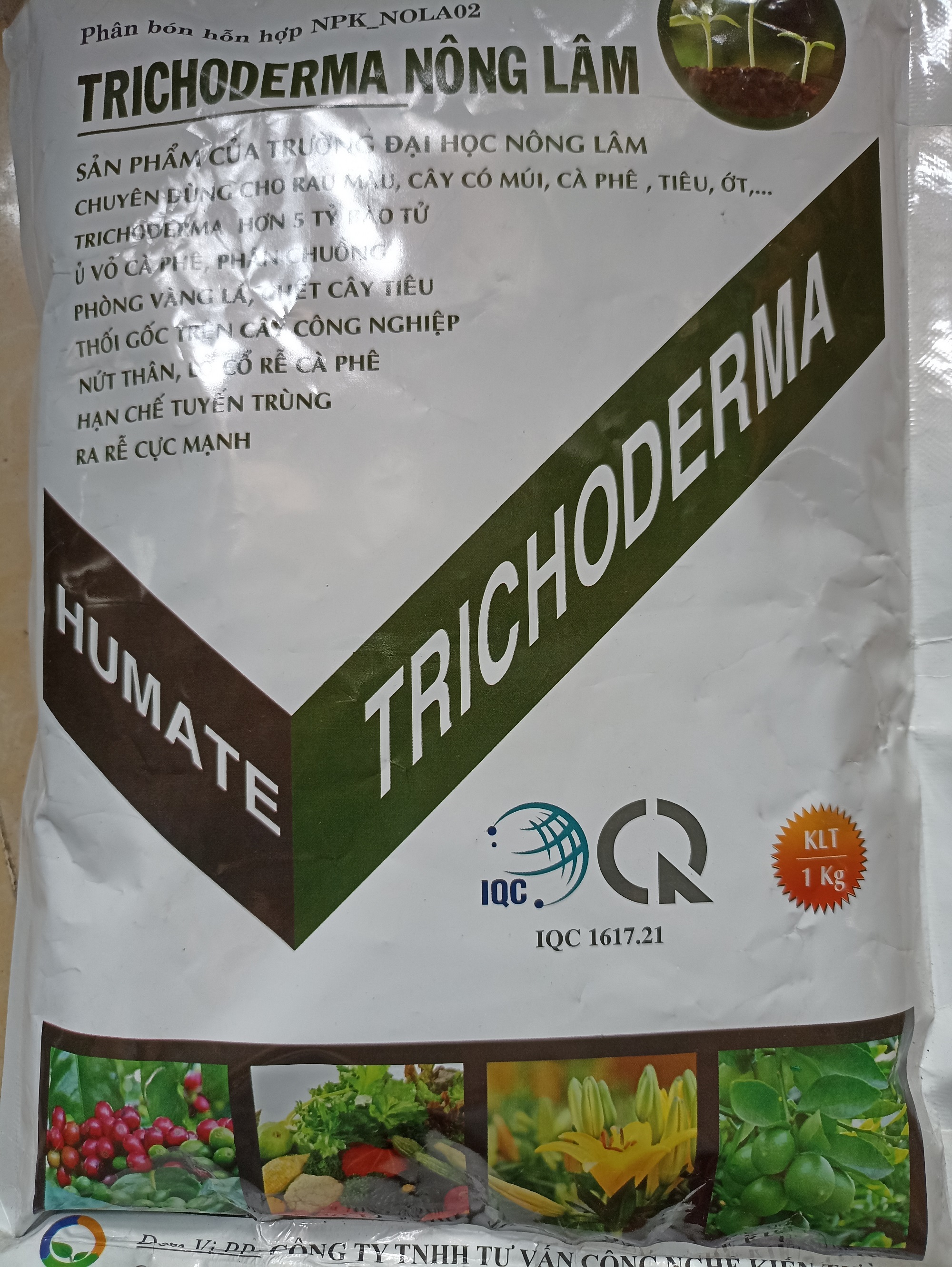 Nấm trichoderma Nông Lâm - 5 tỷ bào tử - gói 1 kg