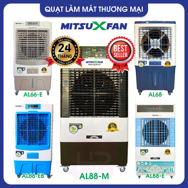 Quạt Làm Mát Không Khí MitsuXFan Series Thương Mại, HoReCa (AL66, AL68, AL88 -E-B-M), Diện tích 25-60m², Giảm nhiệt đến 16°C, Công nghệ Nhật Bản, Có hộp gel đá khô - Hàng Chính Hãng