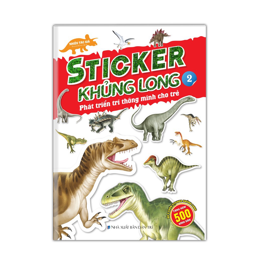 Sách Sticker khủng long Phát triển trí thông minh cho trẻ 4 quyển kèm trang sticker dán hình