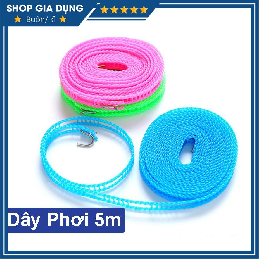 Dây Phơi Đồ, Dây Phơi Quần Áo Có Lỗ Móc Loại 5m