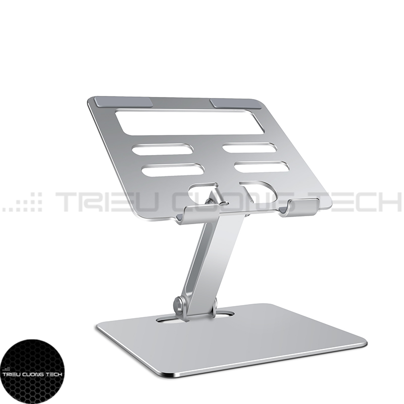 Giá Đỡ Máy Tính Bảng - Ipad - Điện Thoại Hợp Kim Nhôm Nguyên Khối - Nâng Hạ Điều Chỉnh Góc Nhìn Tùy Thích - Gấp Gọn Tiện Lợi - Hàng Chính Hãng