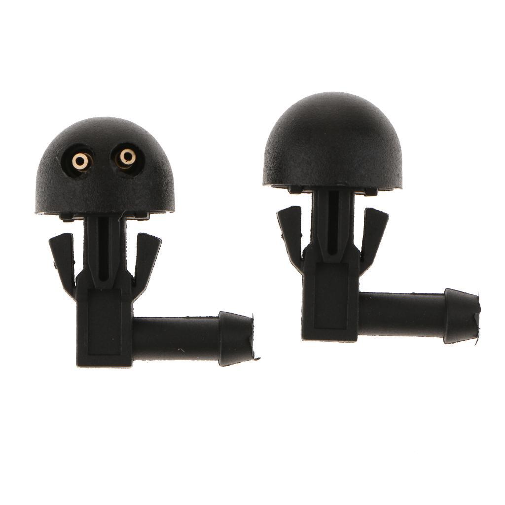 2X 2X  Car Front Dual Holes Windshield Washer Wiper Water Spray Nozzle