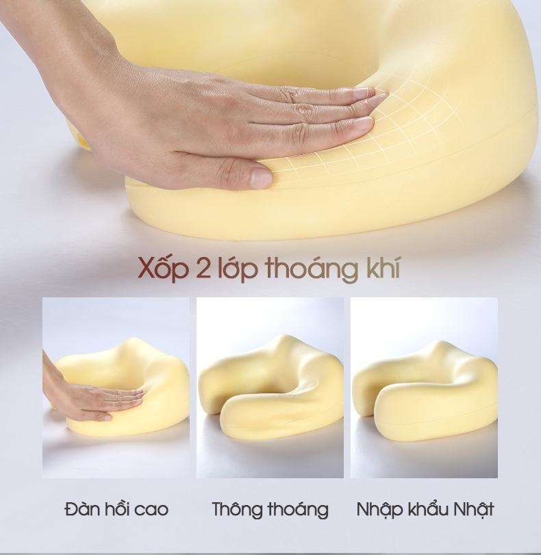 Gối Massage Cổ Vai Gáy Chữ U Đa Năng Cao Cấp 4 Nút 3 Chế Độ . Máy Massage Cổ Vai Gáy Hiệu Quả