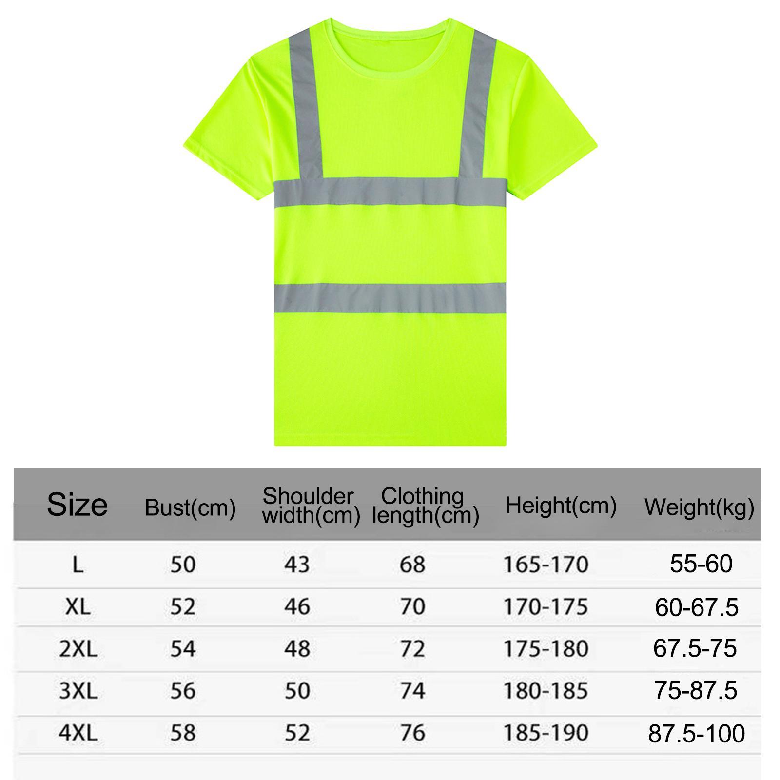 High Visibility Short Sleeve Construction Shirt Quick Drying High Visibility Reflective Shirts for Night Work Cycling Firefighter Women