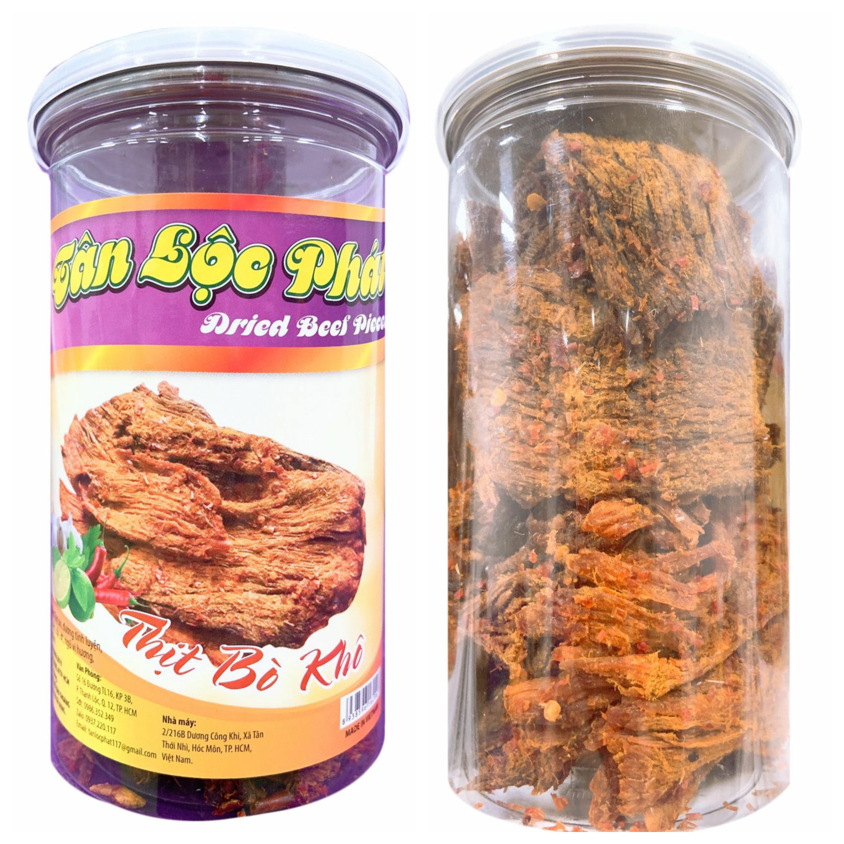 COMBO 2 HŨ THỊT BÒ KHÔ CHẤT LƯỢN TÂN LỘC PHÁT - MỖI HŨ 250G