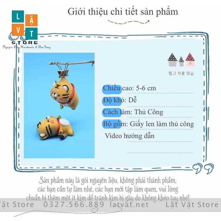 Bộ len chọc Hổ Tiểu Học - Kit len chọc tết Nhâm Dần 2022 - Needle felting Tiger - Có hướng dẫn, làm móc khoá