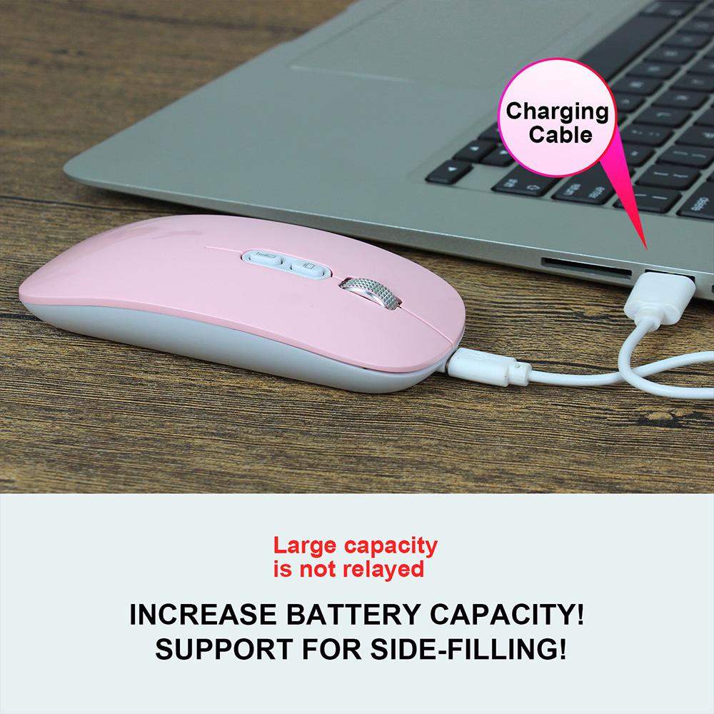 HXSJ M103 Rechargeable Wireless Mouse 2.4G Wireless Mouse Ultra-thin Mute Mouse 3 Adjustable DPI Built-in 500mAh Battery