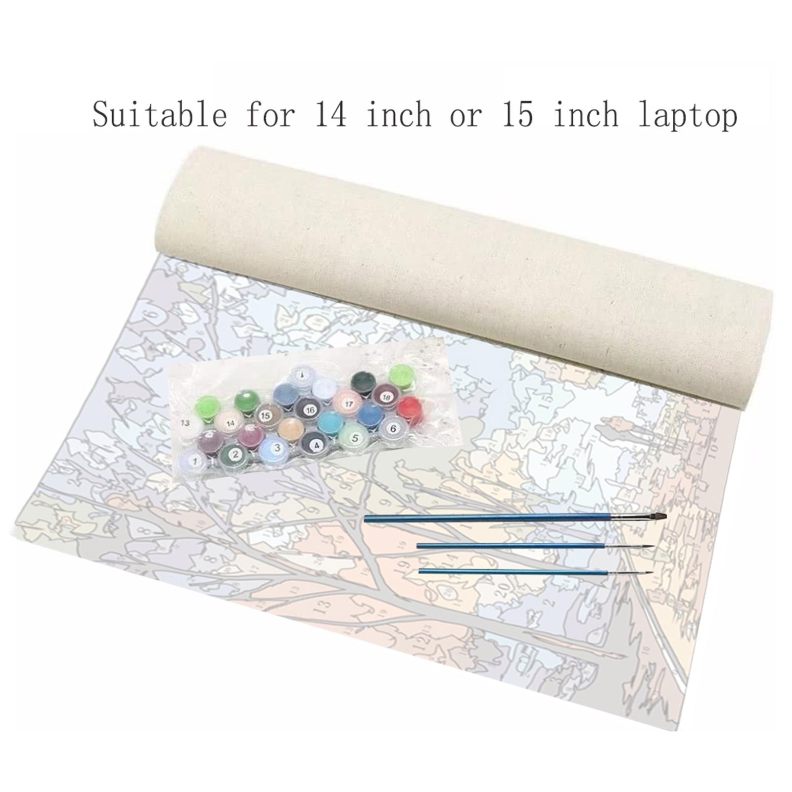 Tranh vẽ bằng số cho người lớn trên canvas 14x10 inch không khung,có keo ở mặt sau của bức tranh dễ dàng trang trí trên máy tính