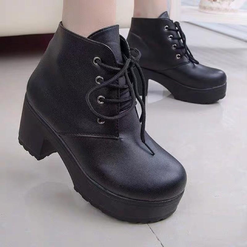- creamy boots - bốt cao gót thấp top selling products siêu xinh