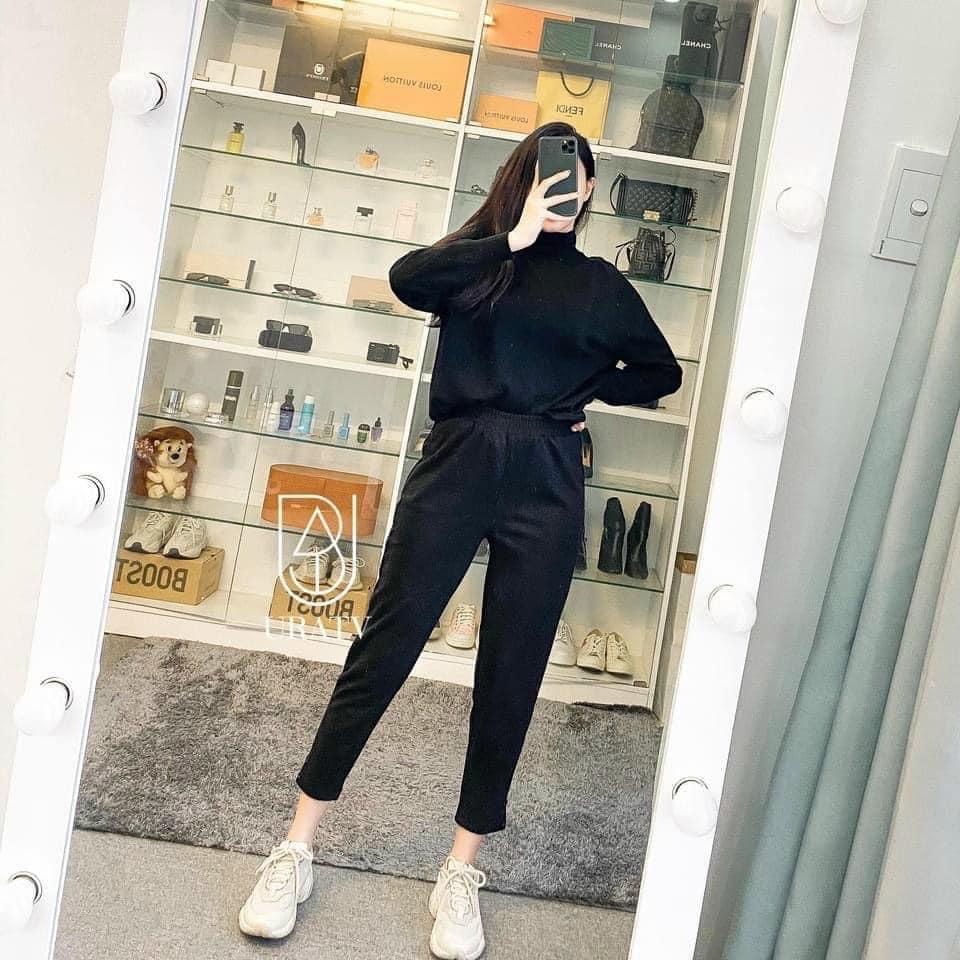Quần baggy Dạ cạp chun hai khuy siêu hot