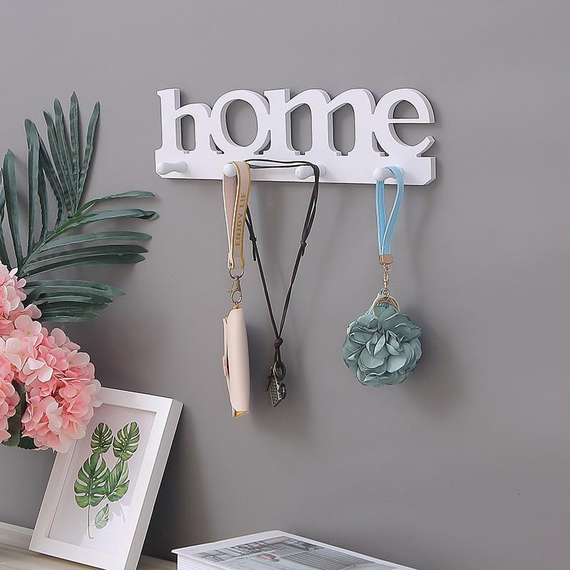 Móc Gỗ Treo Tường Chữ HOME kèm 4 móc