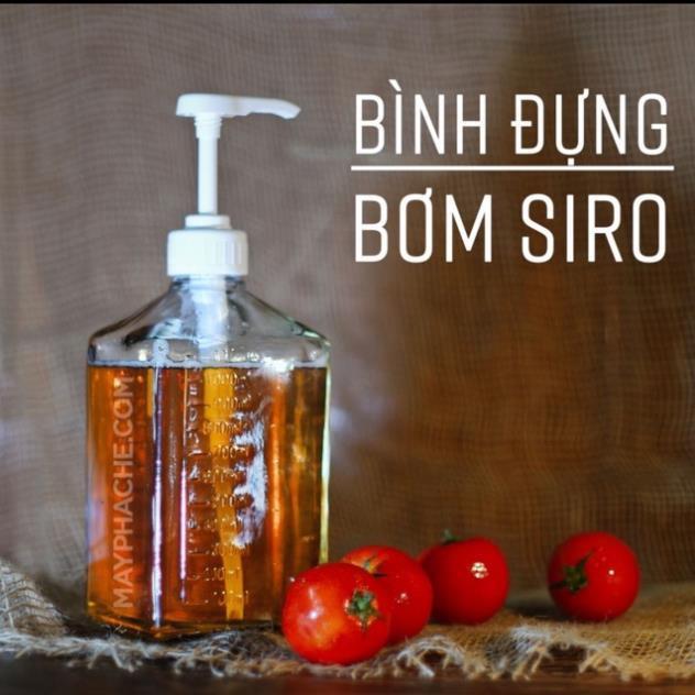 Bình bơm đường có vòi nhấn bằng thuỷ tinh