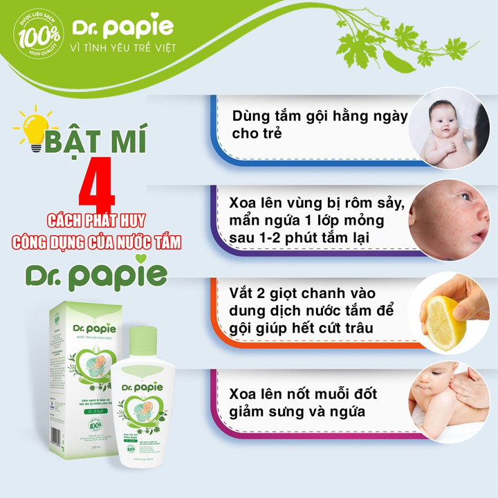 Nước tắm gội thảo dược Dr.PaPie (230ml)