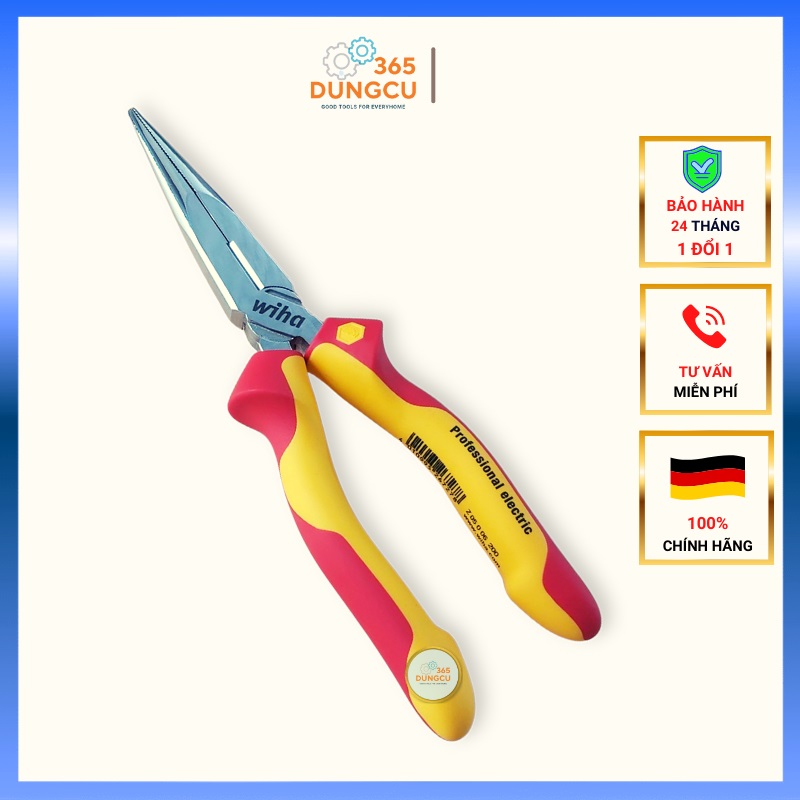 Kìm nhọn cách điện 1000v Wiha Germany 26727-200mm & 26720-160mm