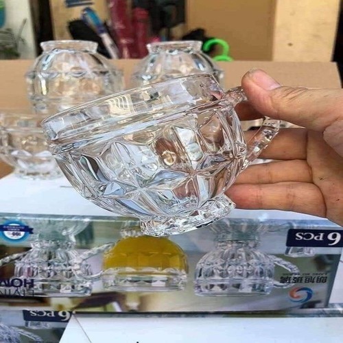 Combo 6 cốc thủy tinh có quai đẹp
