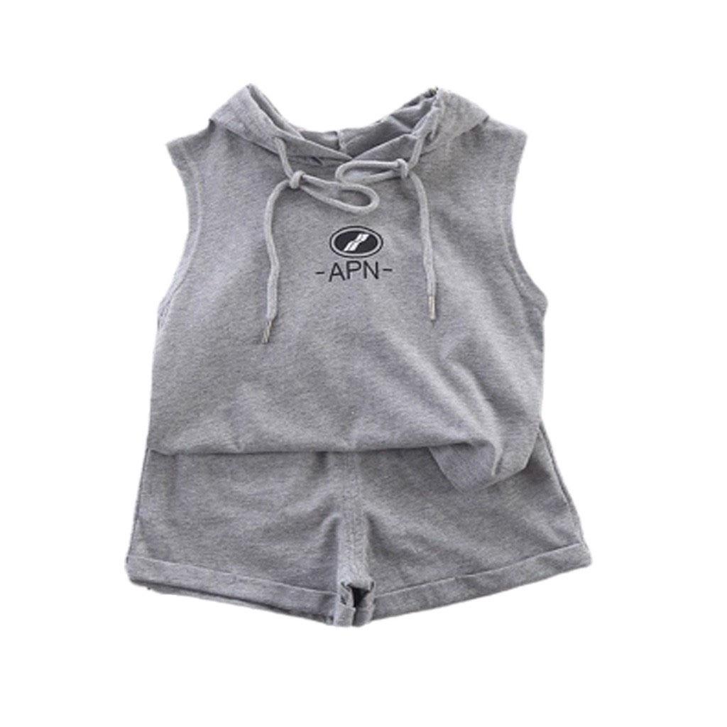 Bộ Cộc Tay Cho Bé ROSY KIDS, Bộ sát nách có mũ chất thun lạnh phong cách Hiphop cho bé yêu từ 6-27kg