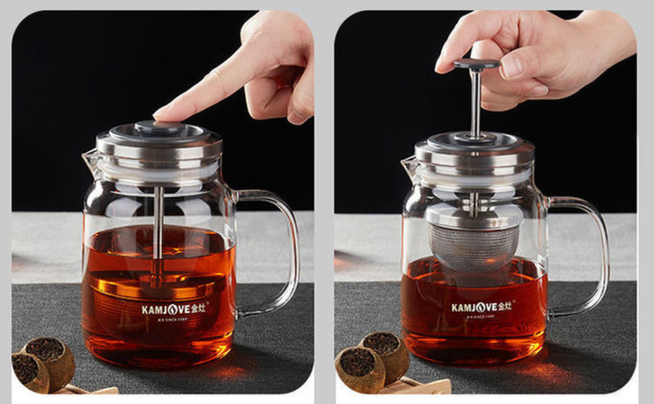 Ấm trà thủy tinh chịu nhiệt KAMJOVE có lưới lọc inox 560ml