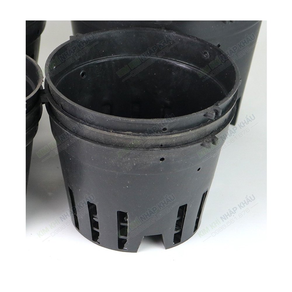 Chậu Nhựa đen Trồng Lan phi 23 Bền, Dẻo, có khe Treo chậu-77322