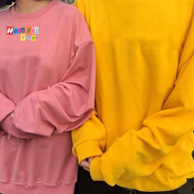 Áo Sweater Trơn Chất Nỉ Lót Bông Màu Vàng - Sweater Unisex - MM