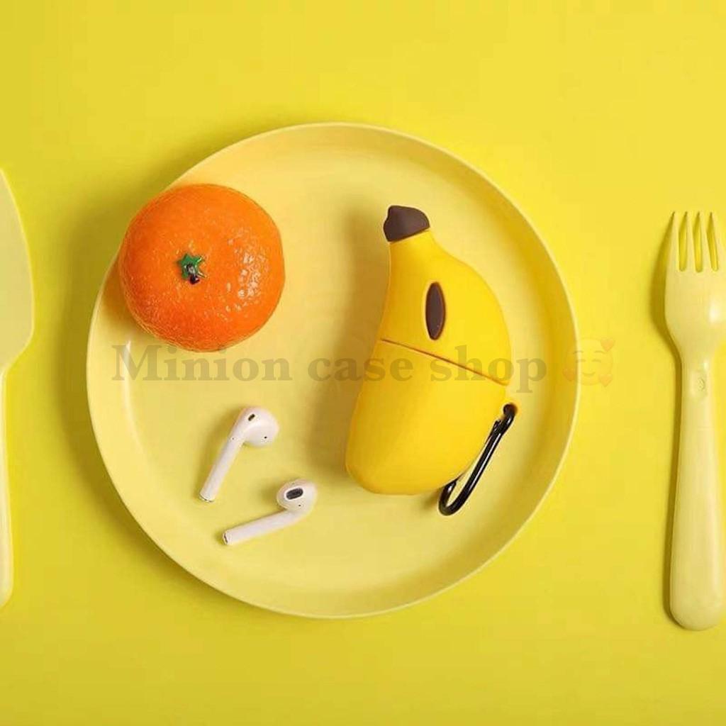 Bao Case Ốp dành cho airpod 1 và 2, tai nghe bluetooth i11,i12, i100, i9s... silicon 3D trái chuối cao cấp