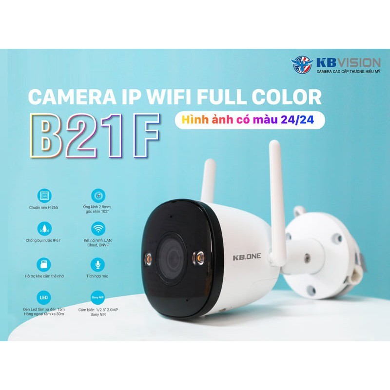 CAMERA KBVISION IP WIFI NGOÀI TRỜI KN-B21F HÀNG CHÍNH HÃNG