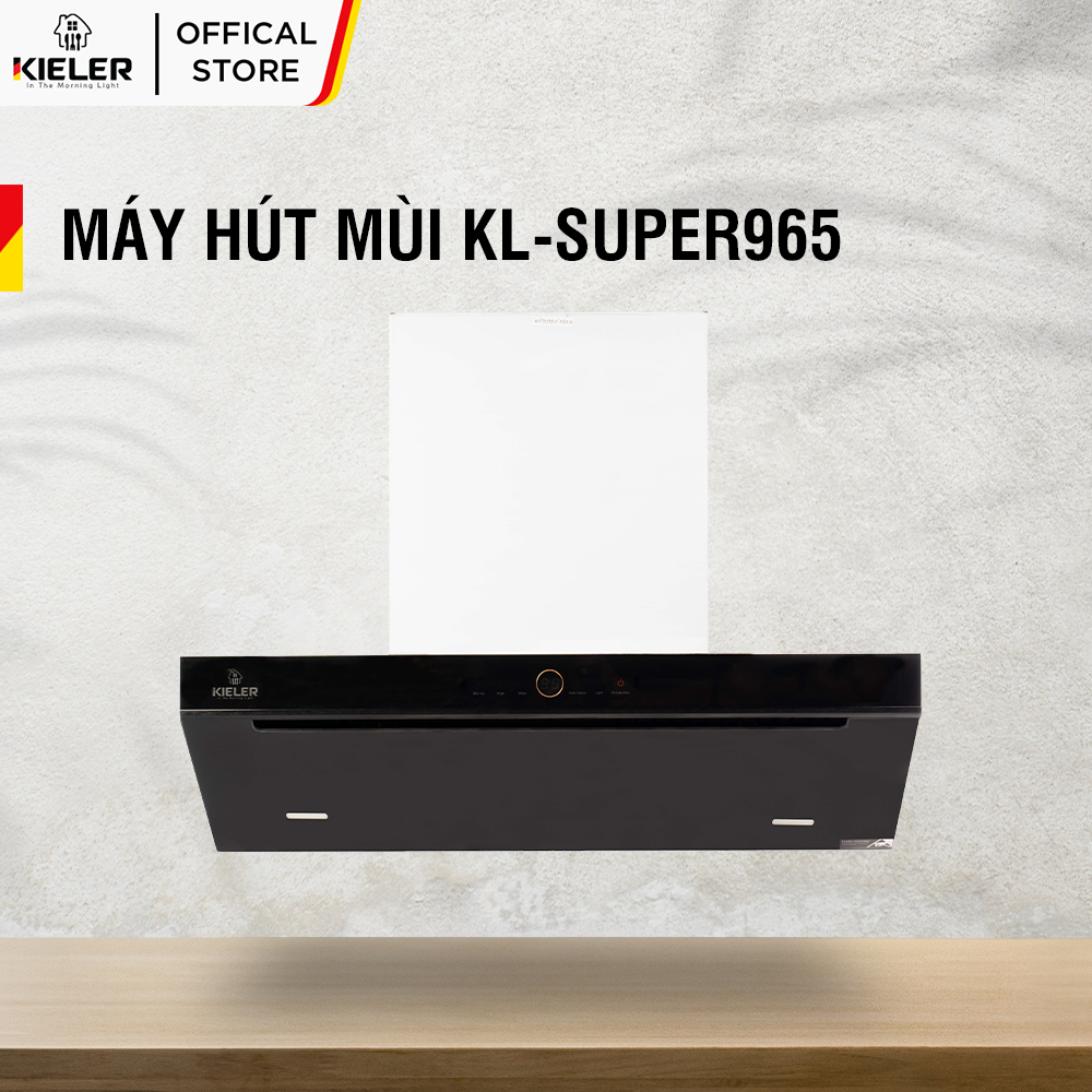 Máy hút mùi 2 cửa KIELER KL-SUPER965 công suất cao, hoạt động êm, mặt kính vát, điều khiển bằng cử chỉ, cảm ứng - Hàng Chính Hãng