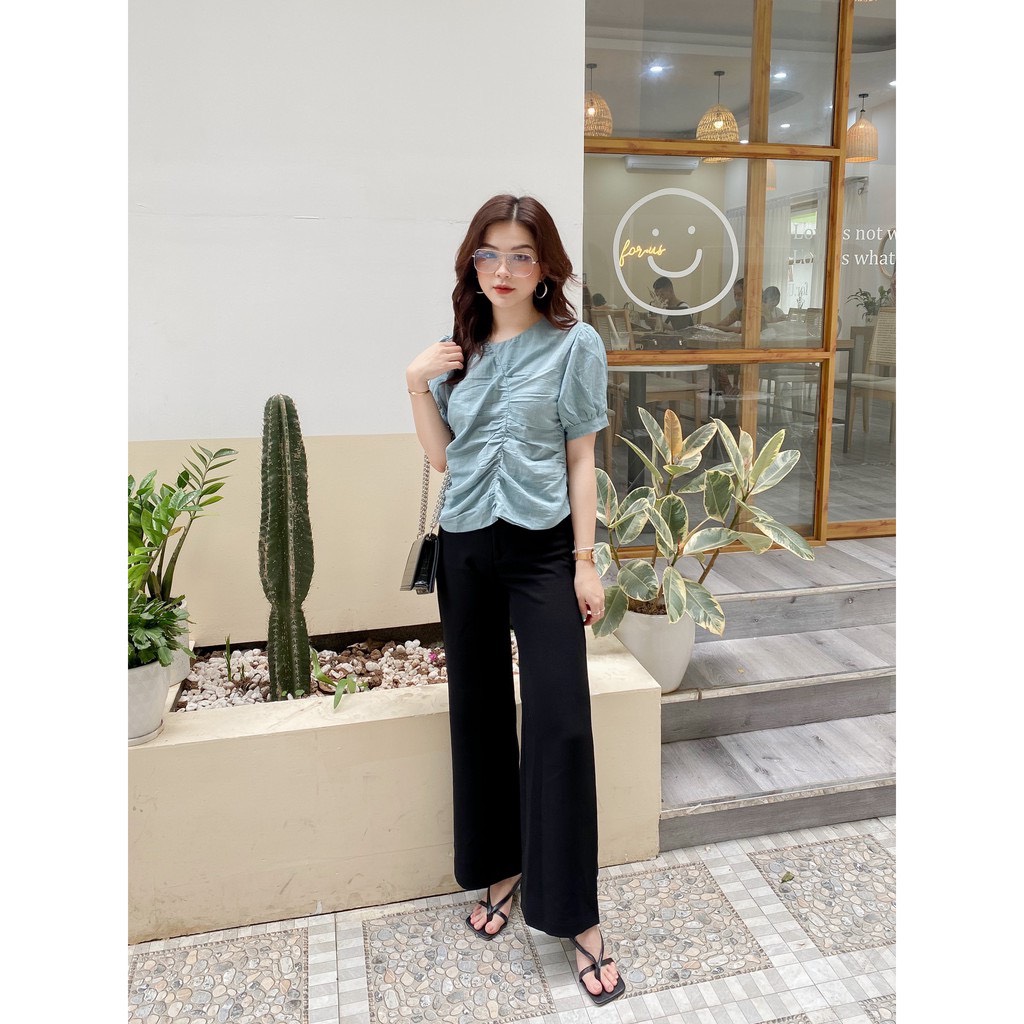 YU CHERRY | Áo nữ Linen Wavy Top YA341