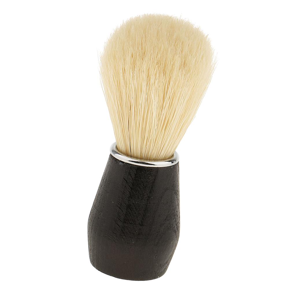 Soft Professional Barber Salon Home Beard Shaving Brush with Plastic Handle Facial Cleaning Brush - Black