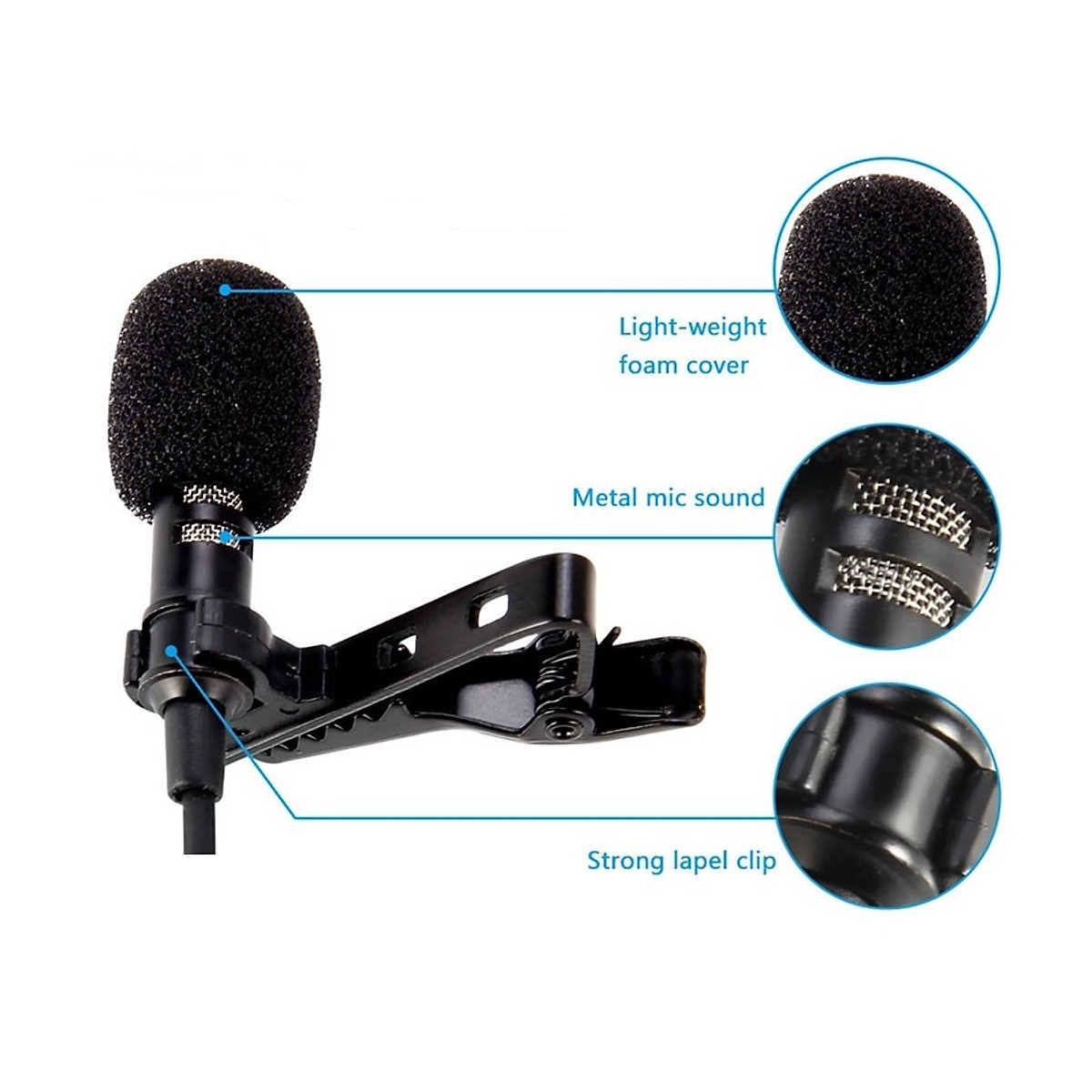 Micro thu âm cài, kẹp áo CV Metal dùng cho Máy Tính, Laptop, Máy ảnh DSLR, Điện Thoại, Máy Tính Bảng, Máy Ghi Âm, Mic máy tính Đa Hướng 360°, Chất Lượng Cao, Giảm tiếng ồn, Livestream, Hát Karaoke, quay video, Vlog, Học Online, Zoom - Hàng chính hãng