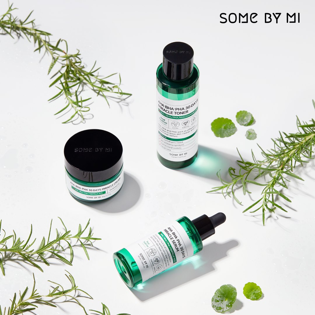 Combo 3 sản phẩm ngừa mụn Some By Mi AHA-BHA-PHA 30 Days Miracle (Toner, Serum, Cream)