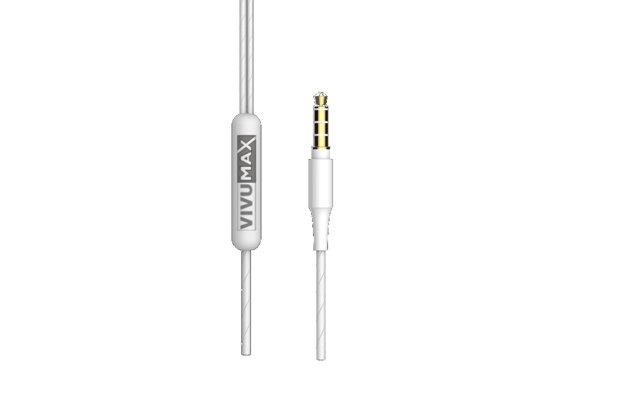 Tai nghe nhét tai có dây Jack cắm 3.5mm có Mic/Microphone VivuMax J12 - Cho iOS/Apple , Android Màu Trắng/Đen - Hàng Chính Hãng