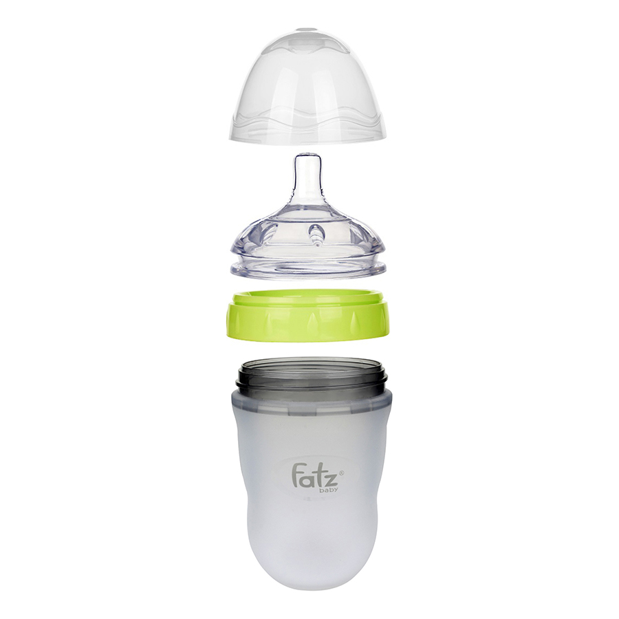 Bình Sữa Silicon Cổ Siêu Rộng 240ml Fatzbaby FB0240C - Màu