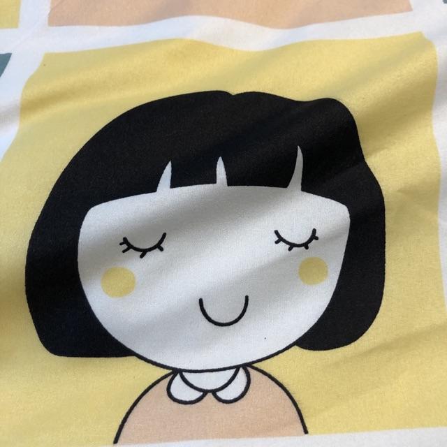 Set Chăn Ga Ô Vuông Hoạt Hình Ngộ Nghĩnh Cotton Poly Siêu Cute Bền Đẹp