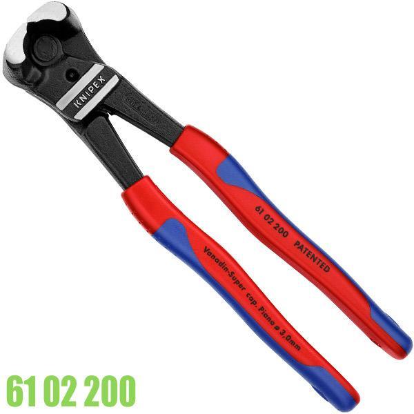 Kìm cắt đinh lưỡi lệch trái 200mm cắt dây piano 3mm, KNIPEX 61 02 200