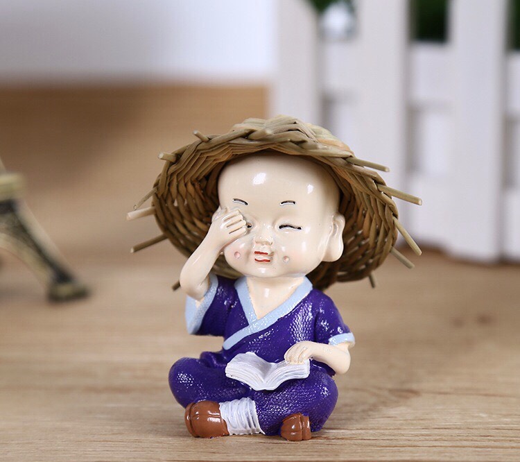 Bộ tượng 4 chú tiểu đội nón rơm - Phật Duyên Shop