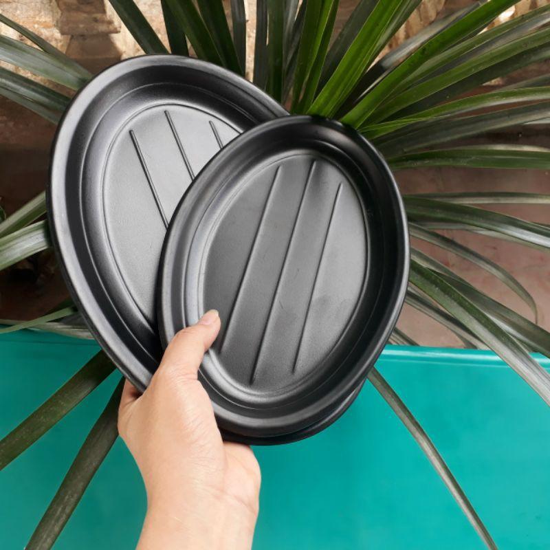 Khay đĩa bầu đục kiểu Nhật màu đen nhám chất liệu Melamine 100% cao cấp, đĩa nhà hàng khách sạn- Hàng xuất khẩu