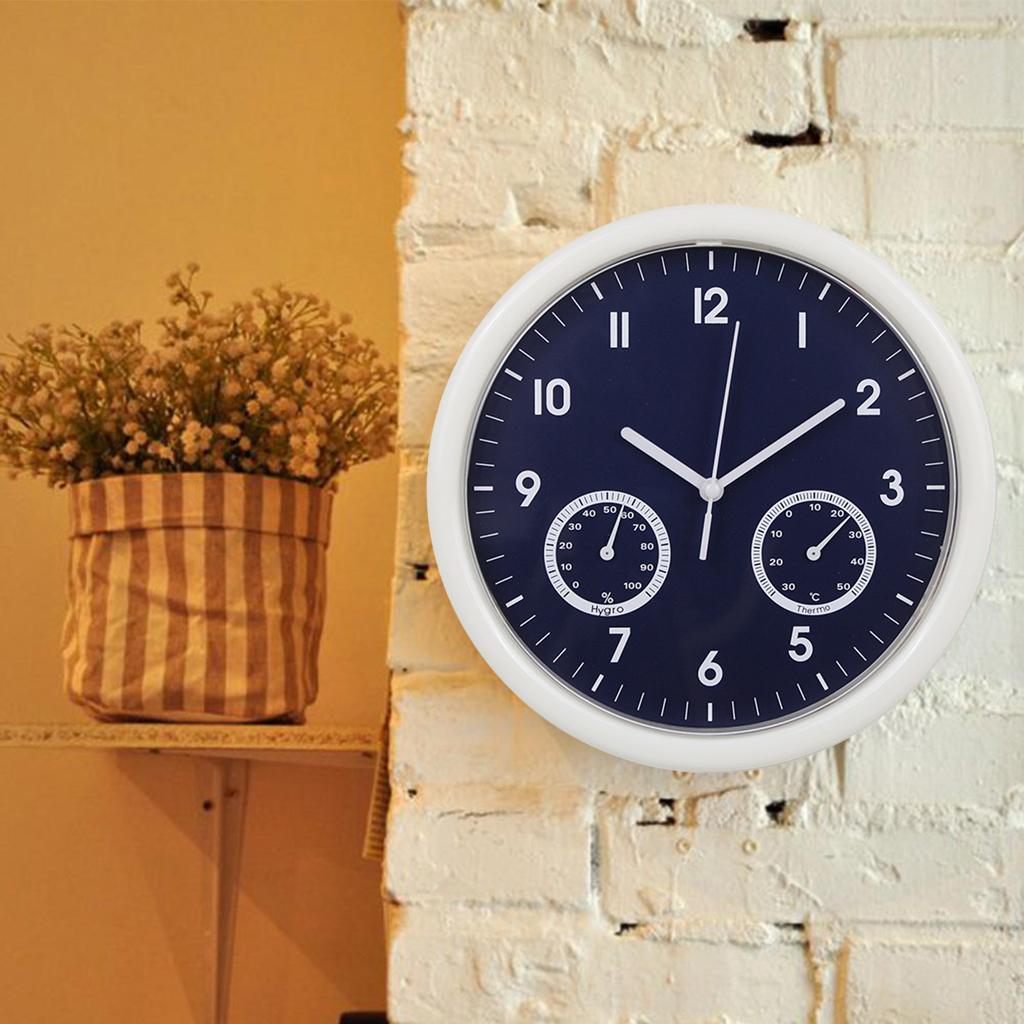 Wall Clock Temperature and Humidity Display for Kitchen Bedroom Decor