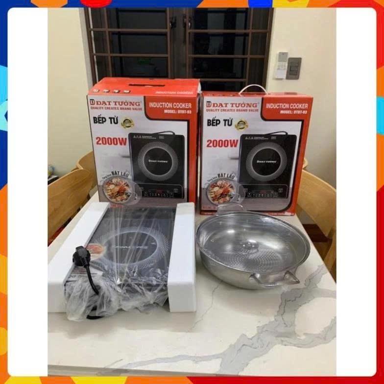 Bếp từ Đạt Tường chính hãng công suất 2000W, bếp điện từ 8 chế độ nấu đa năng, tặng kèm nồi lẩu 28cm