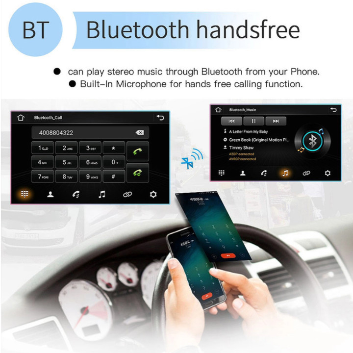 Màn hình DVD Android Ram 4G, Rom 64G tích hợp 4G, Wifi, độ phân giải 1280*720, có thể kết nối Apple Carplay có dây và không dây