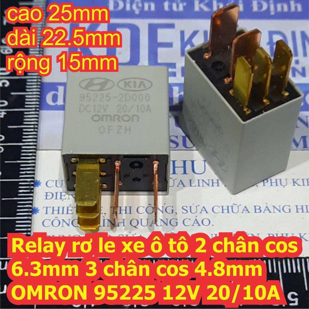 Relay rơ le xe ô tô 2 chân cos 6.3mm 3 chân cos 4.8mm OMRON 95225 2D000 12V 20/10A và đế kde7210