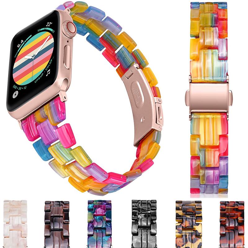 Nhựa Dây Đeo Thanh Mảnh Cho Dây Đồng Hồ 45/44Mm 42Mm 38/40/41 Thông Minh Correa Đeo Tay Dây watchbands Iwatch Series 7 6 5 4 Se Dây Đeo