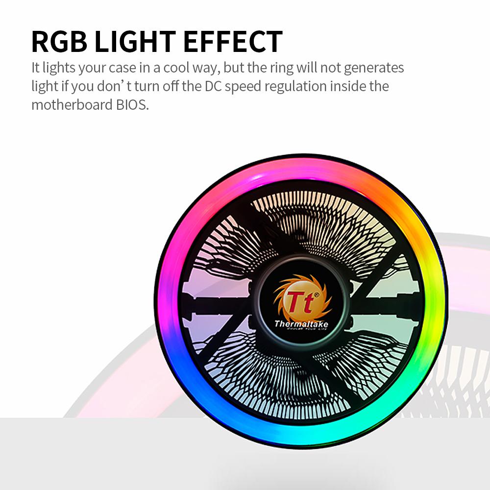 CPU tản nhiệt khí Thermaltake RGB / Vòng bi thủy lực / Vây nhôm / hỗ trợ hoạt động cho Intel / AMD Dynamic