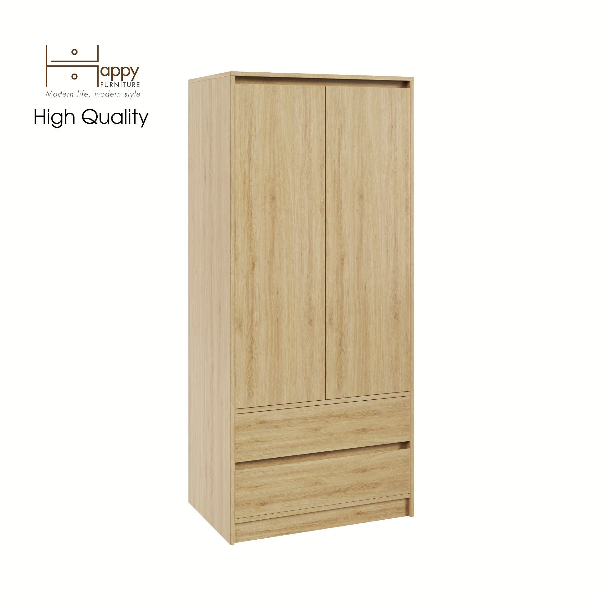 [Happy Home Furniture] SALY , Tủ treo quần áo -  2 ngăn kéo,  80cm x 52cm x 180cm ( DxRxC), TCM_011