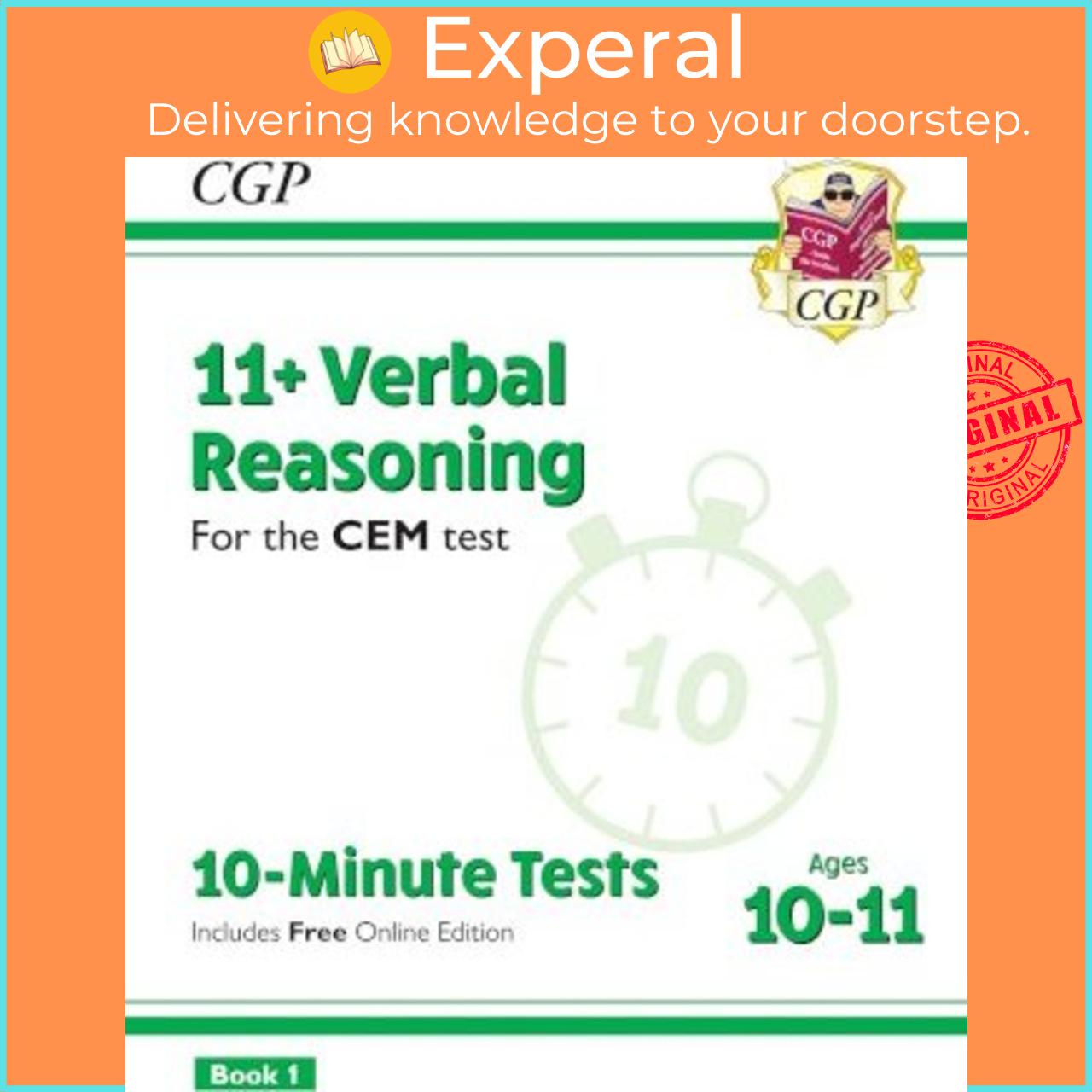 Sách - 11+ CEM 10-Minute Tests: Verbal Reasoning - Ages 10-11 Book 1 (with Online E by CGP Books (UK edition, paperback)